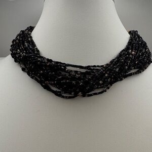 Elegant Black Beaded Necklace